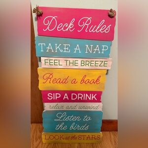 Colorful Deck Rules Sign